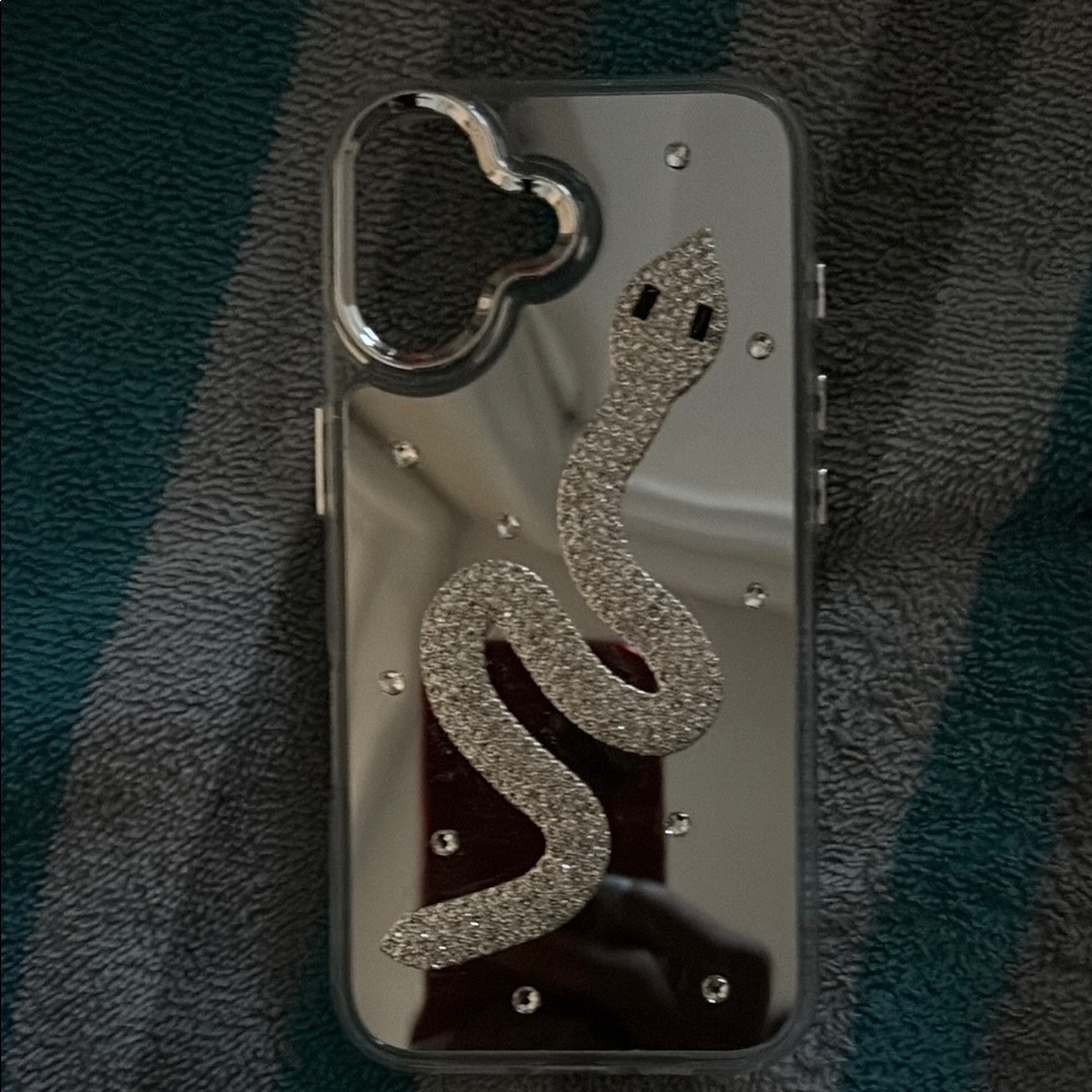 Silver Snake Design Phone Case
